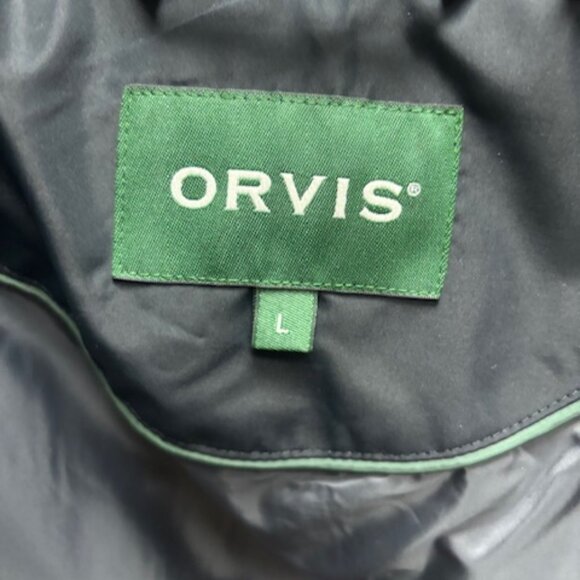 Orvis Quilted Vest Navy with brown trim Mens Large - Picture 4 of 6